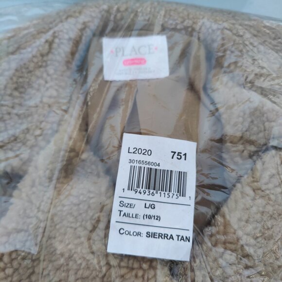 *NWT* The Children's Place Girls Teddy Sherpa Coat Brown Sierra Tan Size L 10/12 - Picture 4 of 7